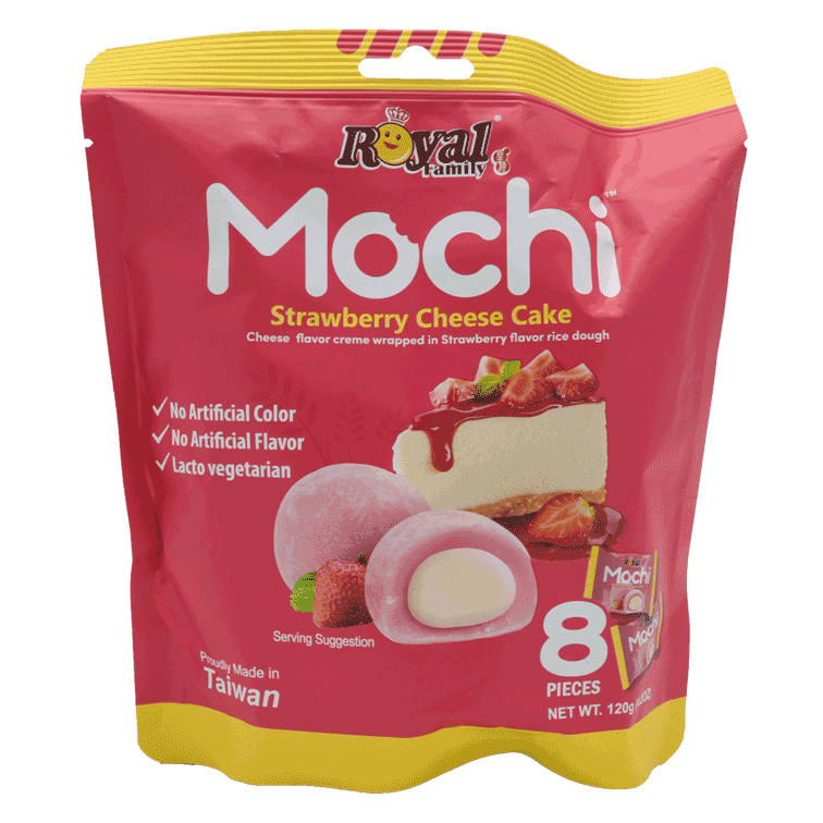 موچی رویال با طعم چیز کیک توت فرنگی - Royal Mochi strawberry Cheese cacke 3 موچی رویال با طعم چیز کیک توت فرنگی 120 گرم