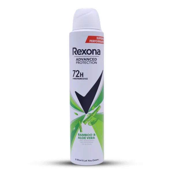 اسپری بدن ضد تعریق رکسونا 72H ساعته ضد باکتری و بو Bamboo & Aloe Vera Rexona