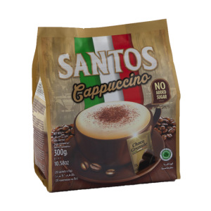 کاپوچینو بدون شکر سانتوس20 عددی SANTOS CAPPUCCINO SHUGAR FREE