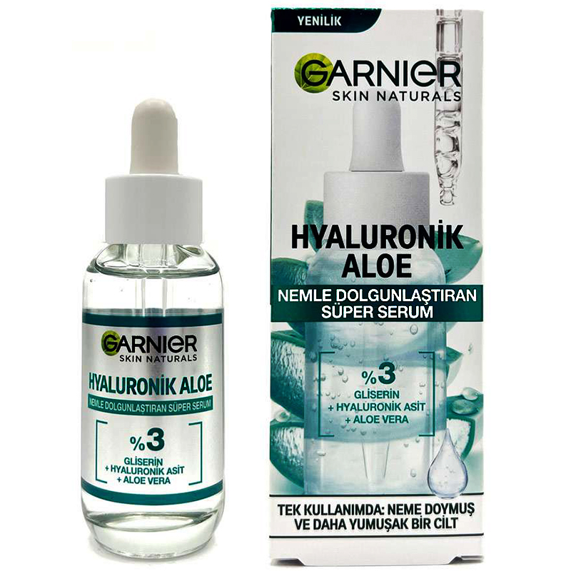 سوپر سرم آبرسان و پر کننده پوست هیالورونیک اسید و آلوئه ورا 3% گارنیر 3 سوپر سرم آبرسان و پر کننده پوست هیالورونیک اسید و آلوئه ورا 3% گارنیر