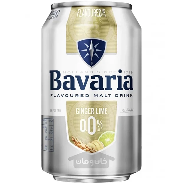 ماءالشعیر آبجو باواریا طعم لیمو زنجبیل حجم ۳۳۰ میلی لیتر بدون الکل Bavaria Ginger Lime 3 ماءالشعیر آبجو باواریا طعم لیمو زنجبیل حجم ۳۳۰ میلی لیتر بدون الکل Bavaria Ginger Lime
