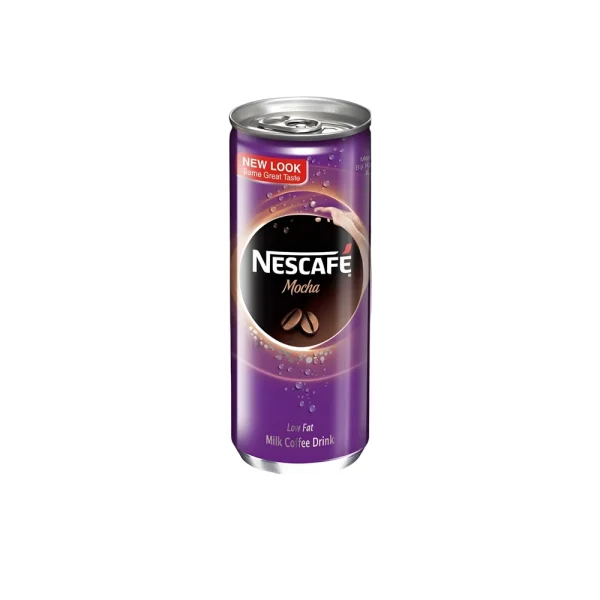شير کافه کم چرب با طعم قهوه موکا نسکافه قوطی 240 ميل Nescafe مدل Mocha Flavored Low Fat Milk Coffee Drink