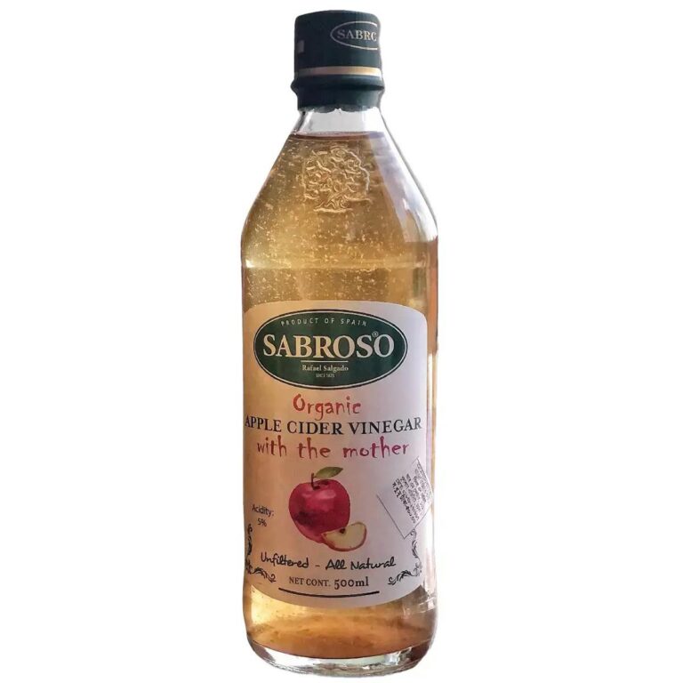 سرکه سيب ارگانيک سابروسو نیم لیتری Sabroso Organic Apple Cider Vinegar With The Mother