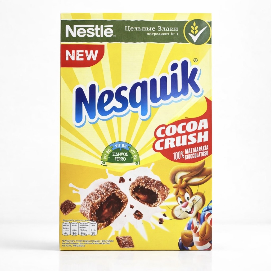 کورن فلکس شکلاتی Nestlé Nesquik Cocoa Crush – مغزدار و 100٪ شکلات 3 کورن فلکس شکلاتی Nestlé Nesquik Cocoa Crush – مغزدار و 100٪ شکلات