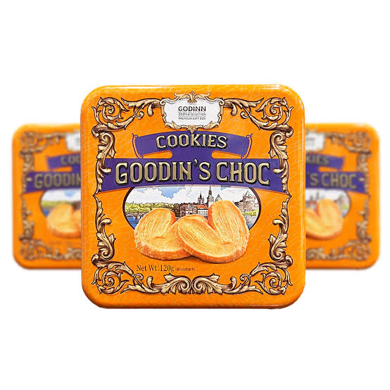 بیسکوییت کادویی فلزی با طعم کوکی پروانه ای گودین (goodin) 120 گرم
