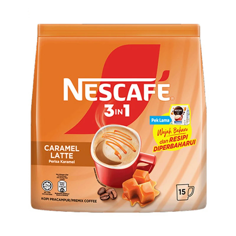 کافی میکس 3 در 1 نسکافه Nescafe مدل لاته کاراملLatte Hazelnut ( بسته ۱۵ عددی ) 4 کافی میکس 3 در 1 نسکافه Nescafe مدل لاته کاراملLatte Hazelnut ( بسته ۱۵ عددی )